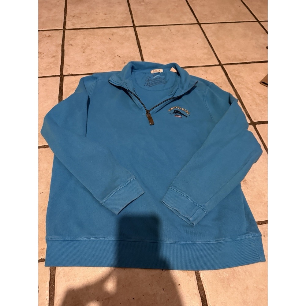 Tommy Bahama Rexax Men's Med Royal Blue Pullover 1/2 Zip Sweatshirt/Jkt